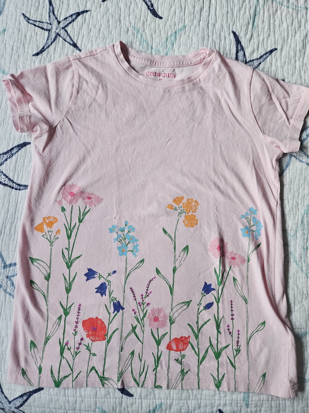 Crewcuts Pink Tee with Multicolor Wildflower Print